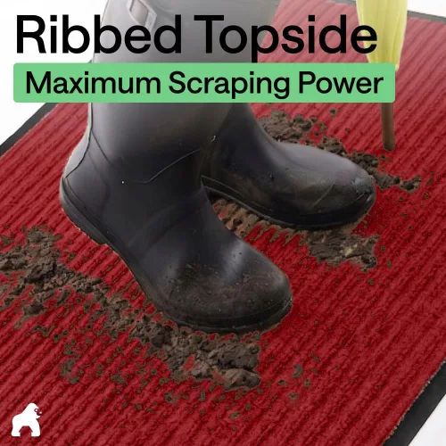 Vista 16 de Gorilla Grip - Tapete afelpado original de goma con perfil bajo, resistente, duradero, impermeable y fácil de limpiar para interior y exterior Marrón