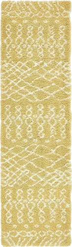 Vista 32 de Unique Loom Rabat Shag Collection - Alfombra geométrica (2 pies x 4 pies 1 pulgada, marfil puro/gris)