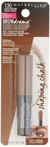 Vista 2 de Maybelline New York Brow Drama Shaping Chalk Power, marrón oscuro, 0.035 onzas líquidas