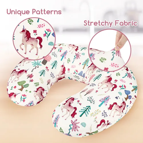 Vista 8 de Funda de almohada de lactancia, funda de almohada elástica y suave para bebés niños y niñas, fundas de almohada de lactancia materna para bebés