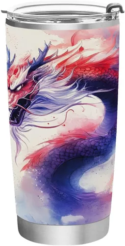 Vista 18 de ALAZA Vaso de viaje aislado con diseño de lunares y fresa con tapa y pajita, botella de agua al vacío de doble pared para automóvil, acero