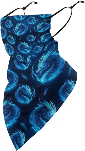 Vista 17 de Bufanda triangular reutilizable para la cara, bufanda con lazo para las orejas, bandana con protección solar UV