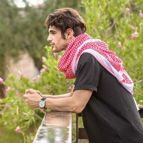 Vista 6 de HOMELEX Scarf Military Shemagh Tactical Desert Keffiyeh Head Neck Scarf White Arab Wrap