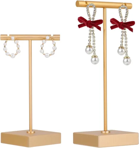 Vista 11 de BanST - Soporte de metal en forma de T para exhibir aretes y joyas, expositor de fotografía para mostrar