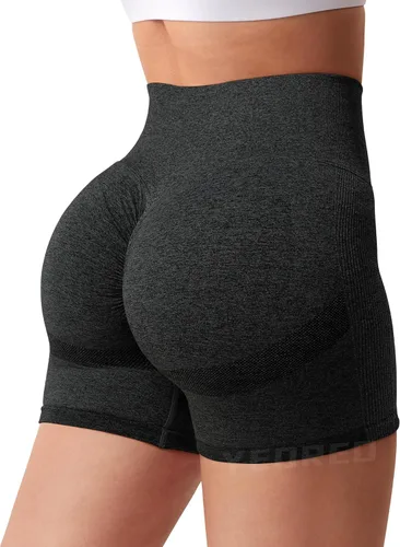 Vista 5 de YEOREO - Shorts de ciclismo para mujer, sin costuras, con cintura alta, para entrenamiento, yoga y gimnasio, estilizan tu figura