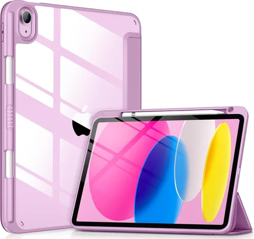 Vista 31 de DTTOCASE - Funda para iPad de 10.ª generación de 2022, 10.9”, reverso transparente y marco de poliuretano termoplástico antigolpes