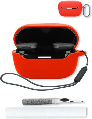 Vista 8 de Funda para JBL Endurance Race 2 True Wireless in Ear Earbuds, protección suave, a prueba de golpes, funda de silicona BOVUGAC con llavero, kit