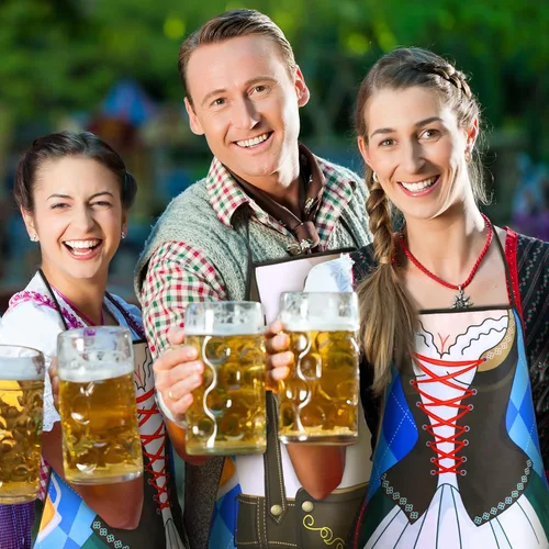 Vista 5 de Suhine Delantal de Oktoberfest, 6 piezas, decoración de fiesta de Oktoberfest, delantal de cocina alemana, delantal de tirolesa, delantal