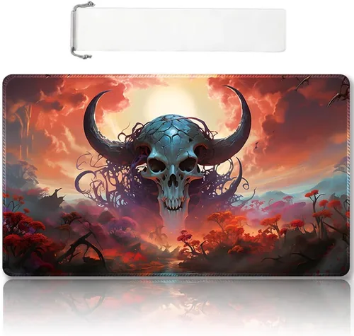 Vista 65 de Tapete de juego MTG cosido de alta calidad con zonas y respaldo de goma antideslizante, tapete de juego TCG para MTG y otros juegos de cartas, Dkt