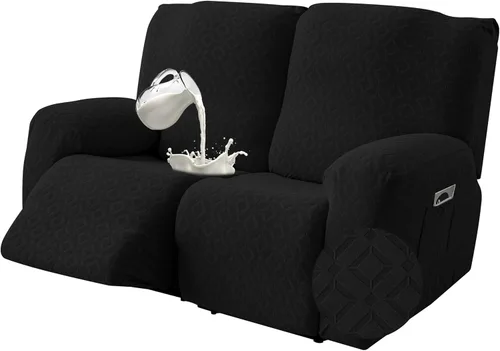 Vista 24 de Gennia Funda Impermeable para Silla Reclinable, Fundas Elásticas para Sofá Reclinable con Bolsillos, Fundas Lavables para Silla Reclinable Lazy Boy