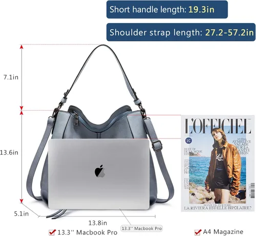 Vista 5 de Realer Hobo - Bolsos para carteras para mujer, bandolera grande con borla.