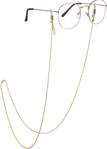 Vista 52 de AllenCOCO Cadena para gafas, correa para lentes de sol para mujer, cadena de oro de 14 quilates, soporte para lentes alrededor del cuello