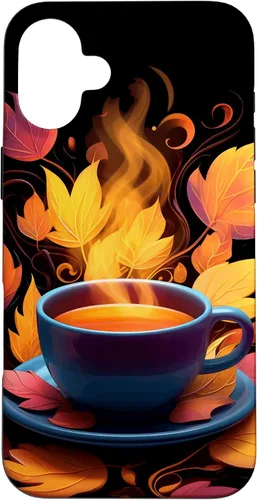 Vista 22 de iPhone 16 Coffee Autumn Leaves Fall Season Caffeine Thanksgiving Case