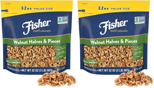 Vista 17 de Fisher Chef's Naturals - Nueces picadas, 6 onzas, 100% nueces sin sal de California para hornear y cocinar, bocadillos saludables para adultos
