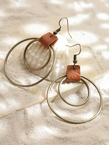 Vista 3 de MINACHI Aretes colgantes estilo hippie, estilo bohemio, vintage, regalo de joyería de verano para mujer, Acero inoxidable, No es una piedra preciosa
