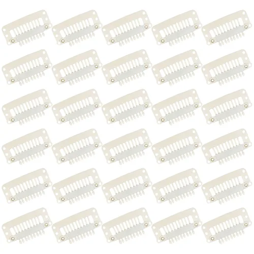 Vista 12 de WILLBOND - 30 piezas de broches para extensiones de pelo de 32 mm con 9 dientes, broches para pelucas y extensiones de pelo, peine pequeño
