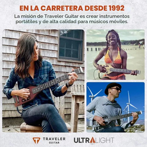 Vista 7 de Traveler Guitar Guitarra clásica ultraligera de 6 cuerdas, derecha, caoba (ULN MHSBW)