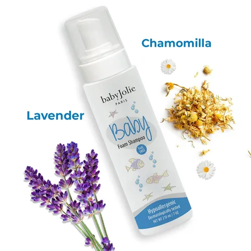 Vista 3 de Baby Jolie Champú para bebés Foam Paris, con fórmula sin lágrimas. Champú Cradle Cap para bebés Suave y seguro para recién nacidos y niños pequeños