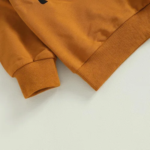 Vista 4 de pengnight Conjunto de 2 piezas de sudadera con estampado de flores de calabaza y manga larga para Halloween