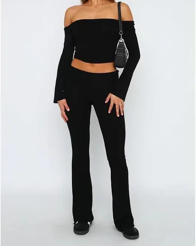 Vista 8 de Sumleno Pantalones ajustados Y2k para mujer, leggings acampanados, tiro bajo, plegables, cintura alta, corte de bota, elásticos, pantalones