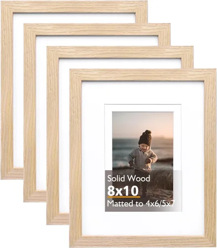 Vista 18 de KINLINK Marco de fotos de 3.5 x 5 pulgadas, color negro ceniza, marcos de madera maciza con plexiglás para mesa y montaje en pared, marcos de fotos