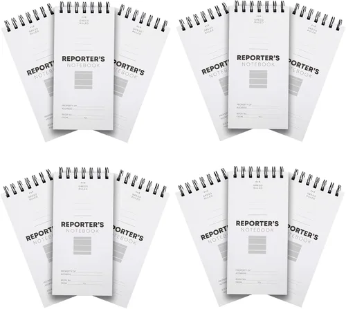 Vista 5 de Juvale Reporters - Cuaderno encuadernado en la parte superior y bloc de notas de campo para periodismo y notas de campo, encuadernación en espiral