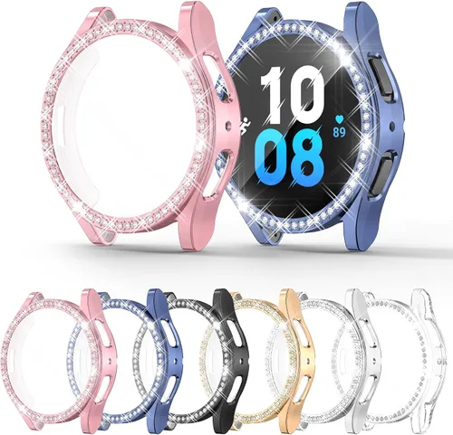 Vista 11 de RICHONE Compatible con Samsung Galaxy Watch 5 y Watch 4 y FE 40 mm Protector de pantalla Estuches de strass, Accesorios de cubiertas protectoras
