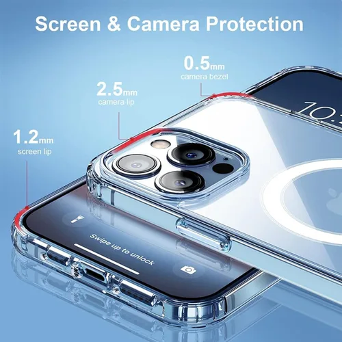 Vista 3 de Funda magnética transparente para iPhone 11 de 6.1 pulgadas, compatible con carga MagSafe, [antiamarilleo] [Ultra delgada]