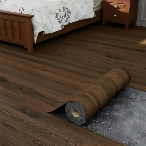 Vista 8 de Oxdigi Rollo de Suelo de Vinilo Despegar y Pegar 23"x 118"/19 Pies Cuadrados, Baldosas de Suelo de Vinilo Autoadhesivo Engrosado Estilo Tablones
