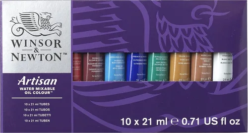Vista 7 de Winsor & Newton Set de 10 tubos de pintura al óleo al agua, 21 ml Clean with water; no solvents needed. Color depth, lightfastness