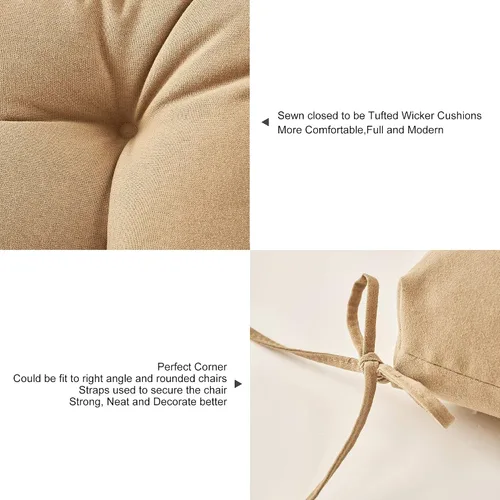 Vista 4 de ARTPLAN Cojines para exteriores de silla Adirondack con respaldo alto de mimbre copetudo para muebles de exterior