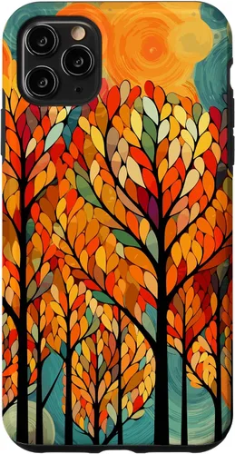 Vista 13 de iPhone 16 Otoño y coloridas hojas y árboles de otoño, funda temática de color de otoño