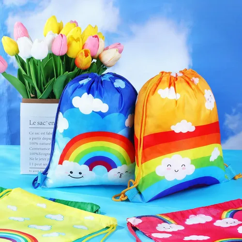 Vista 4 de Capoda - 16 bolsas de regalo de fiesta arcoíris a granel colorido arcoíris