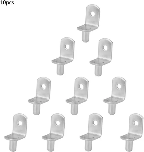 Vista 2 de 10 unids soporte de estante clavijas de soporte de metal placa de fijación pasadores de estante soportes de montaje en pared para gabinetes gabinete