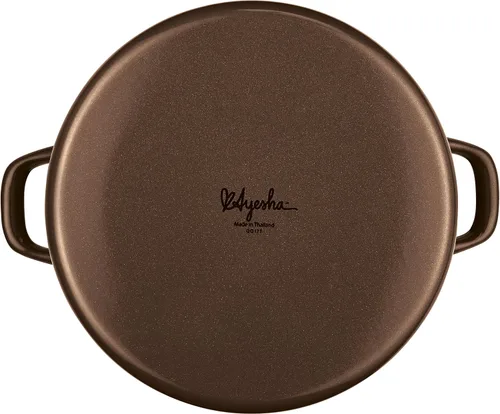 Vista 3 de Ayesha Curry Kitchenware Ayesha Curry - Olla esmaltada de curry en acero con tapa, 12 cuartos de galón, azúcar morena Azúcar Moreno