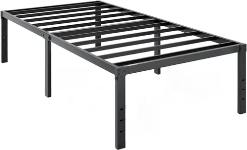 Vista 10 de Base de cama de tamaño individual, base de metal resistente y resistente, plataforma de 14 pulgadas de altura, fácil montaje, color negro, base
