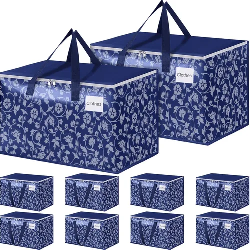 Vista 10 de HomeHacks Bolsas de mudanza, cajas de mudanza de tamaño extragrande, bolsas de equipaje resistentes con cremallera suave y asas resistentes, gran