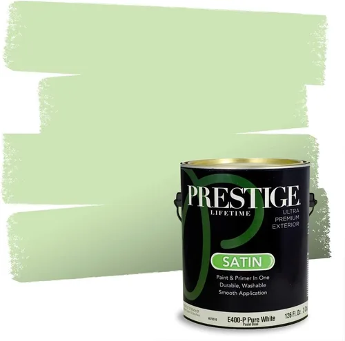 Vista 199 de PRESTIGE Pintura exterior e imprimación en uno, aloe, plano, 1 galón