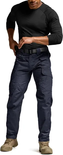 Vista 3 de CQR Pantalones tácticos para hombre, resistentes al agua, pantalones cargo Ripstop, ligeros EDC trabajo, senderismo, ropa para exteriores