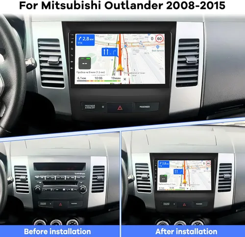 Vista 2 de [2G+64G] Radio de coche para Mitsubishi Outlander 2008-2015, pantalla táctil Android estéreo de 9 pulgadas, Carplay/Android Auto/Hi-Fi