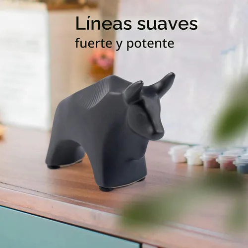 Vista 2 de Notakia Estatuas de toros de animales pequeños, decoración del hogar, adornos decorativos de estilo moderno para sala de estar, dormitorio