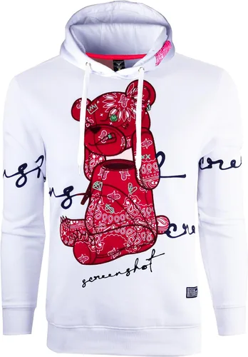 Vista 110 de SCREENSHOT Sudadera urbana de forro polar para hombre, diseño de dibujos animados de animación, parche bordado de gel