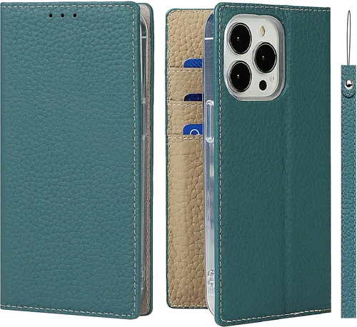 Vista 12 de iCoverCase Funda tipo cartera compatible con iPhone 13 Pro Max con tarjetero y correa para la muñeca, bloqueo RFID, funda magnética para teléfono