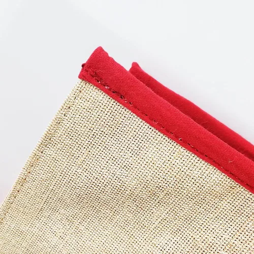 Vista 7 de Bolsas reutilizables de yute para compras de comestibles, viajes, uso diario, todo tipo de bolsas, Rojo