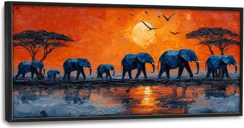 Vista 10 de Arte de pared grande para sala de estar, lienzo africano, decoración de pared, imágenes tribales afroamericanas, siluetas de mujeres, pinturas