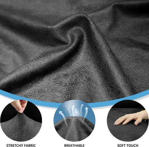 Vista 11 de Fundas para Sillón de 2 Piezas con Cojín en T, Fundas de Aspecto de Cuero para Sofá, Fundas para Sillas, Protector de Muebles Elástico, Funda