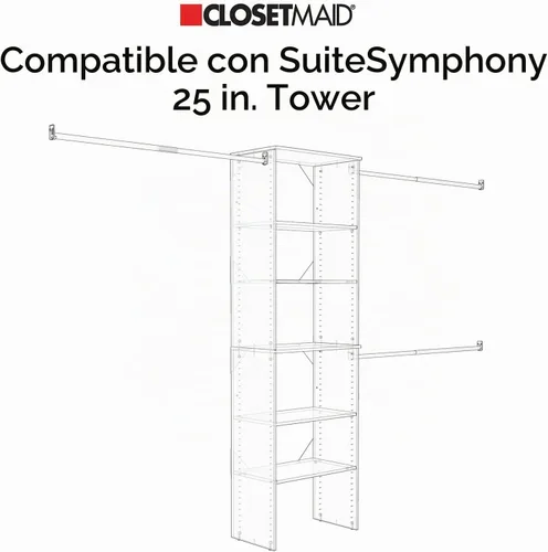 Vista 7 de Cubículo ClosetMaid SuiteSymphony de 25 x 6 pulgadas