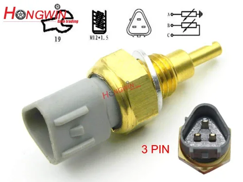 Vista 2 de HW 89422-16010 - Sensor de temperatura del agua refrigerante compatible con Toyota Camry Corolla Hiace Paseo Yaris Mazda MX-5 323 626 BT-50 Demio MPV