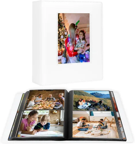 Vista 10 de Álbum de fotos de 272 bolsillos de 5 x 7 pulgadas con capacidad para 272 fotos, álbum de fotos de 5 x 7 pulgadas, cubierta de cuero de gran