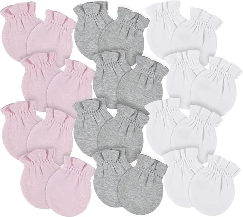 Vista 6 de Gerber Manoplas Antiarañazos para Bebés Niñas, Paquete de 8 y Paquete de 12